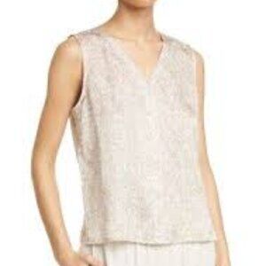 - NWT Eileen Fisher Bramble PRISM Silk/Organic Cotton V-Neck Shirt